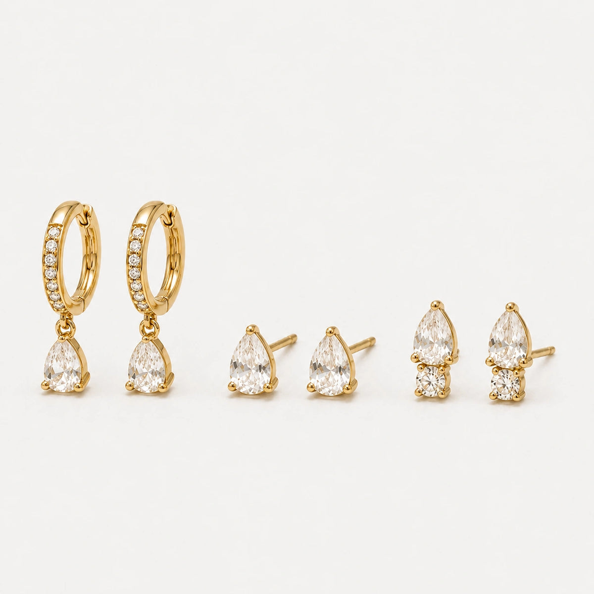 Conjunto de Brincos Zircônia