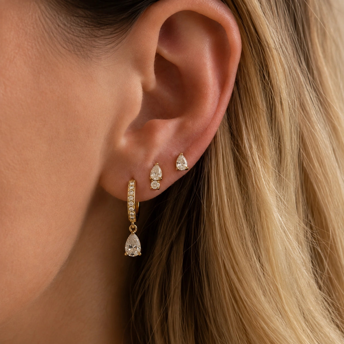 Conjunto de Brincos Zircônia